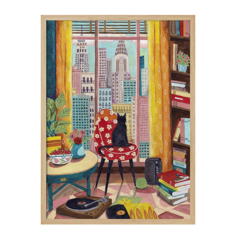 Cuadro "Cat in front of window in New York"