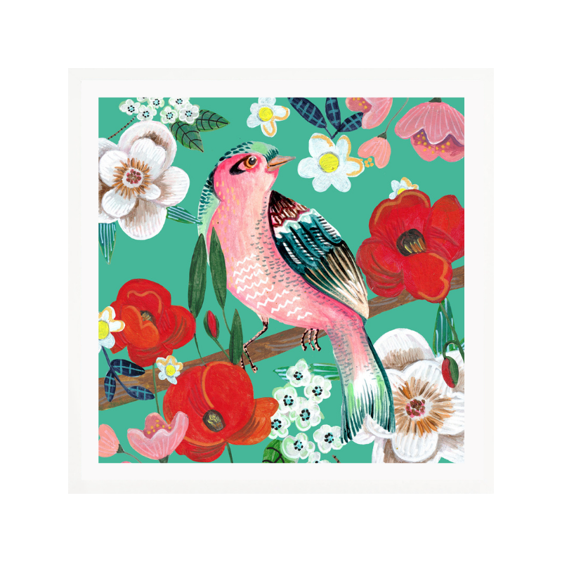 Cuadro "Bird and Flowers"