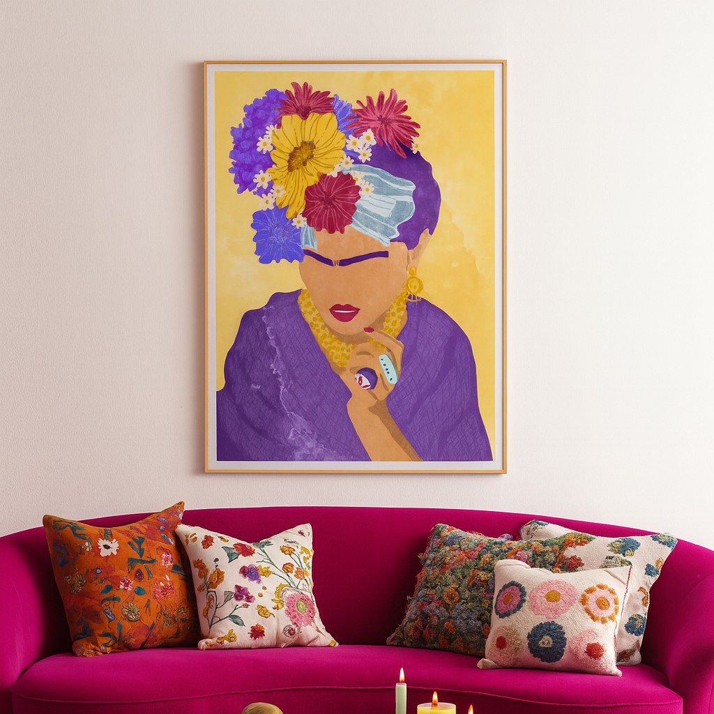 Cuadro "Frida and flowers"