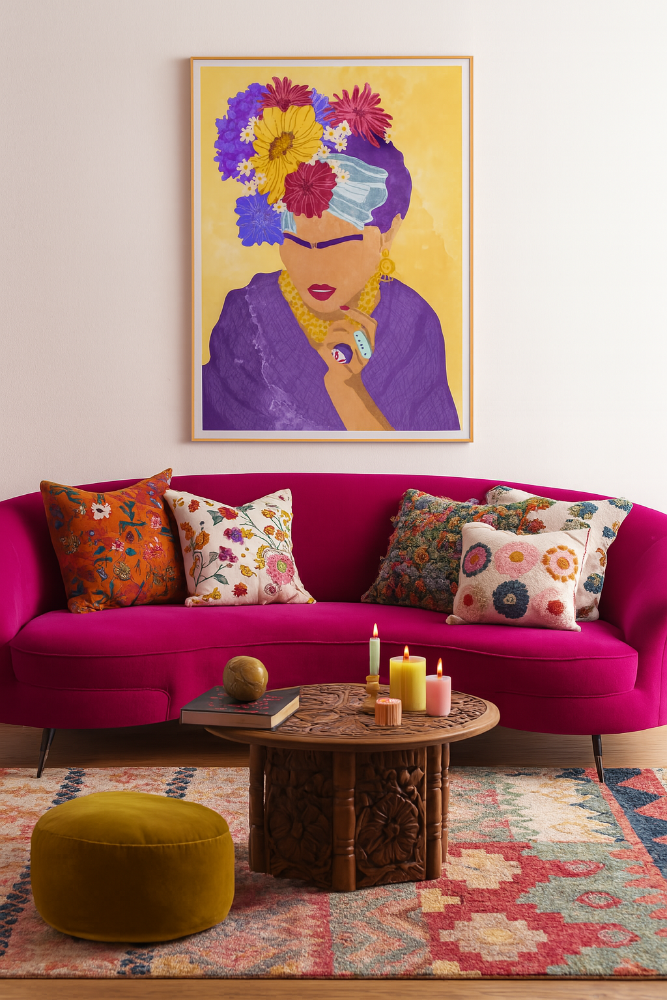 Cuadro "Frida and flowers"