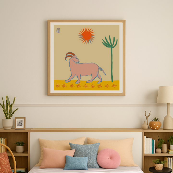 Cuadro "Stylized Pink Goat"