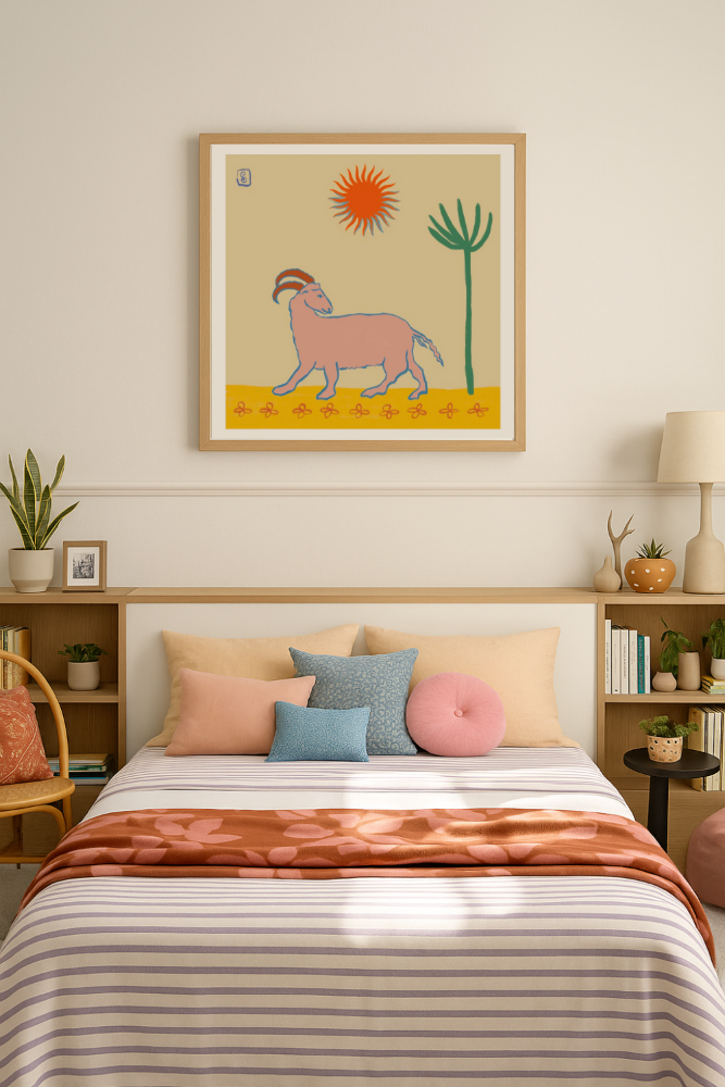 Cuadro "Stylized Pink Goat"