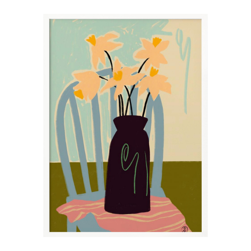 Cuadro "Minimalist Still Life With Flowers"