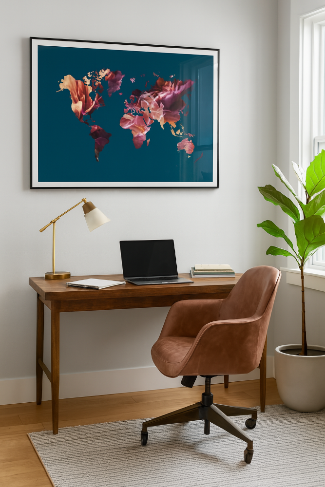 Cuadro "World Map Flowers"