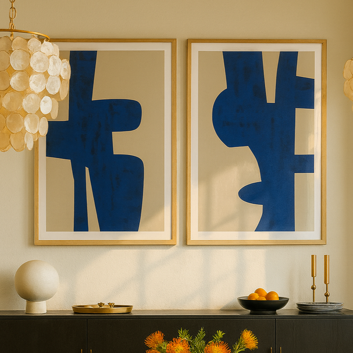 Set  de cuadros "Blue illusions"