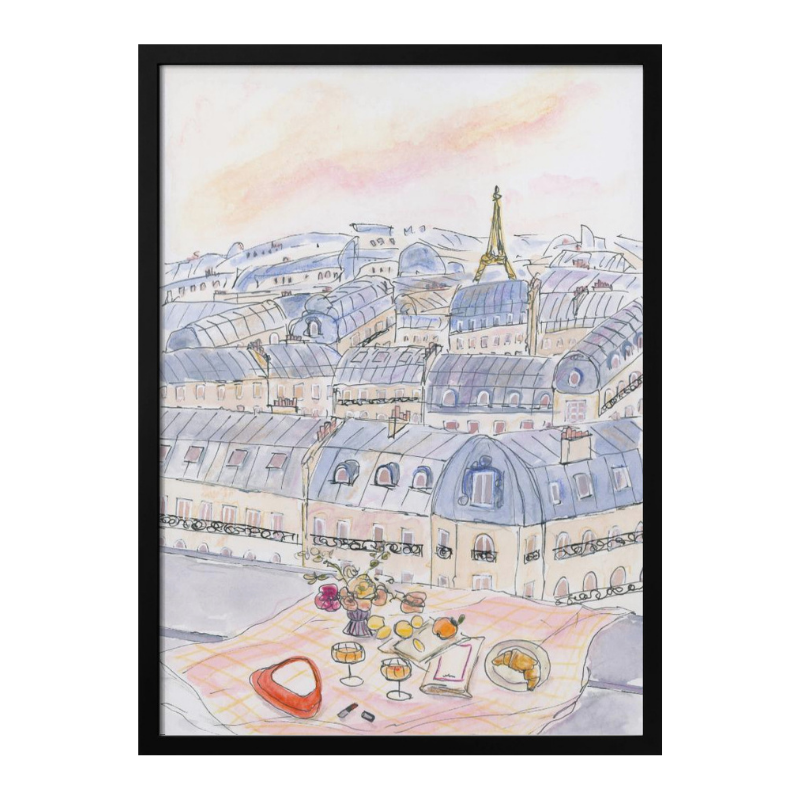 Cuadro "Parisian Rooftop Picnic With Eiffel Tower Views"