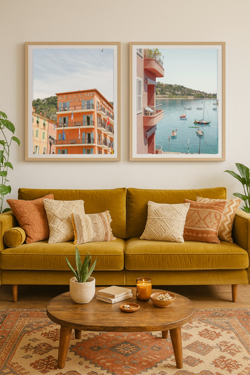 Set de cuadros "French Riviera Glow"