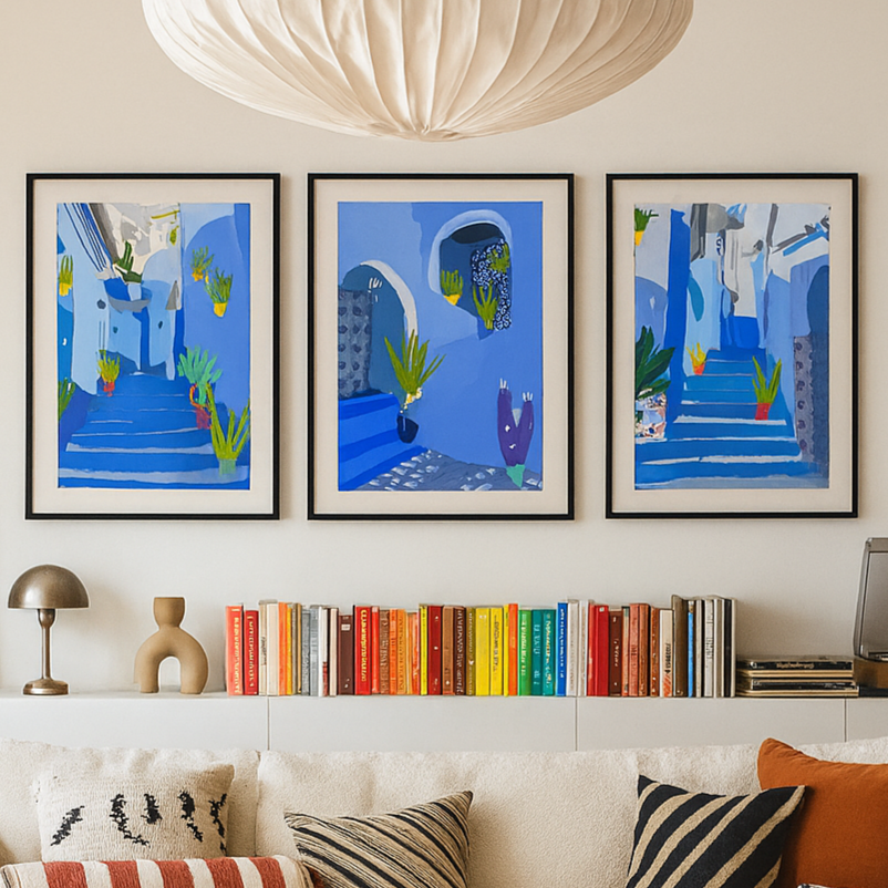 Set de cuadros "Blue city"