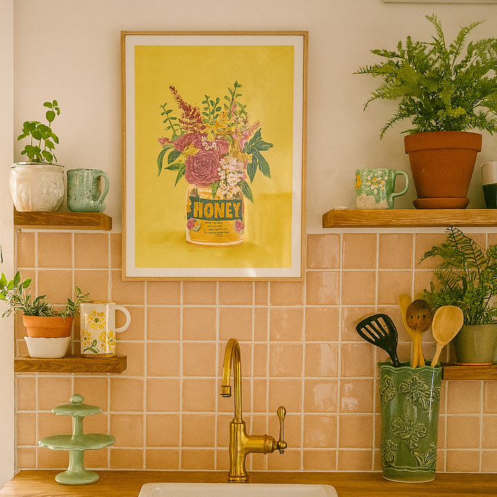 Cuadro "Flowers In a vintage honey can"