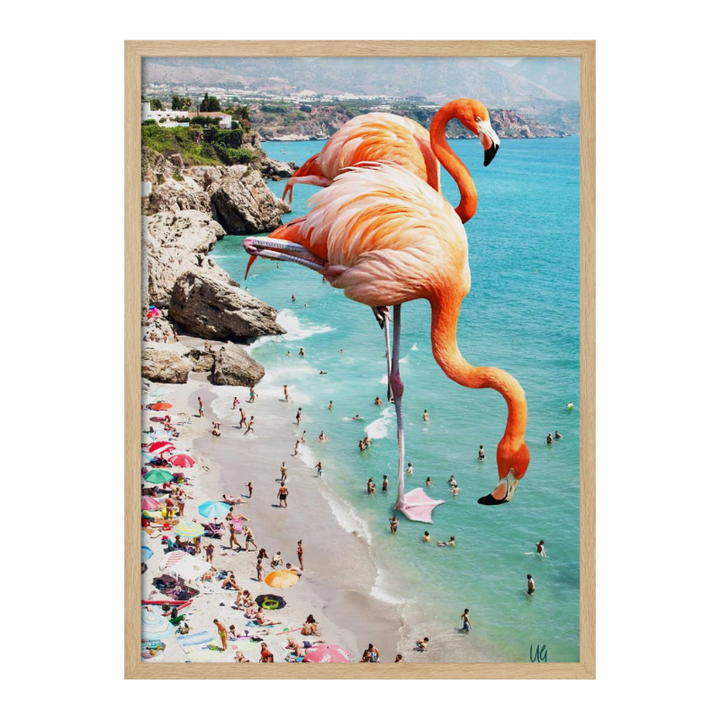 Cuadro "Flamingos On the Beach"