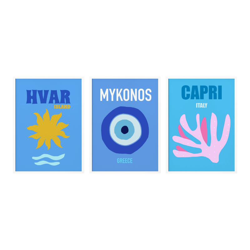 Set de cuadros "Mediterranean Getaways"