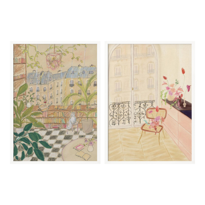 Set de cuadros "Parisian Reading Corners"