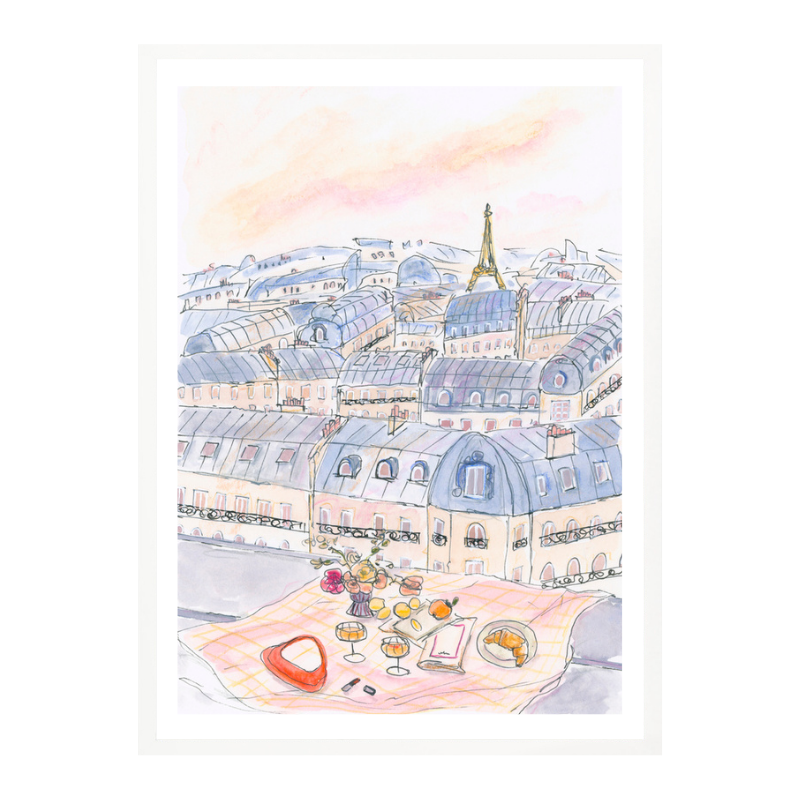 Cuadro "Parisian Rooftop Picnic With Eiffel Tower Views"