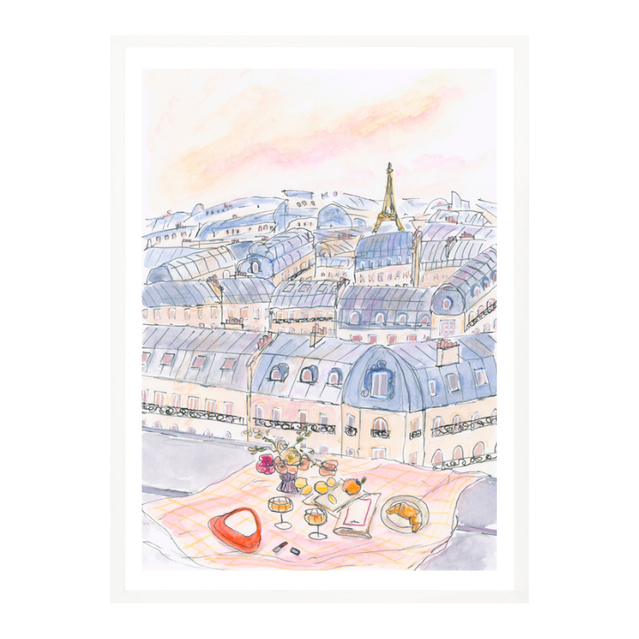 Cuadro "Parisian Rooftop Picnic With Eiffel Tower Views"
