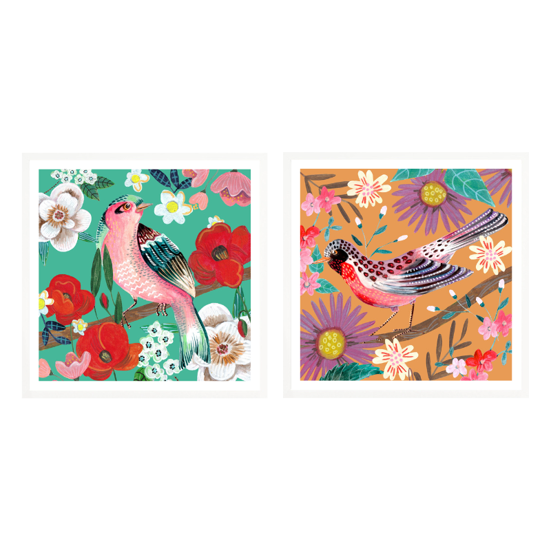 Set de cuadros "Tropical Birds"