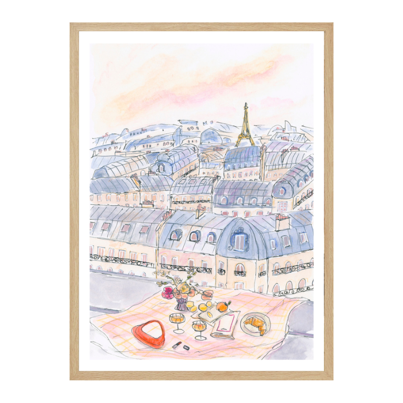Cuadro "Parisian Rooftop Picnic With Eiffel Tower Views"