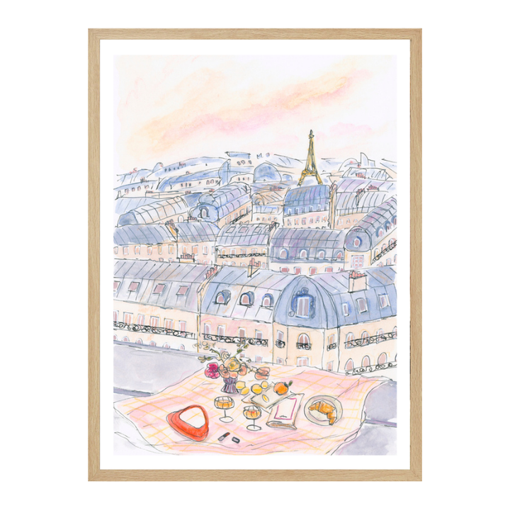 Cuadro "Parisian Rooftop Picnic With Eiffel Tower Views"