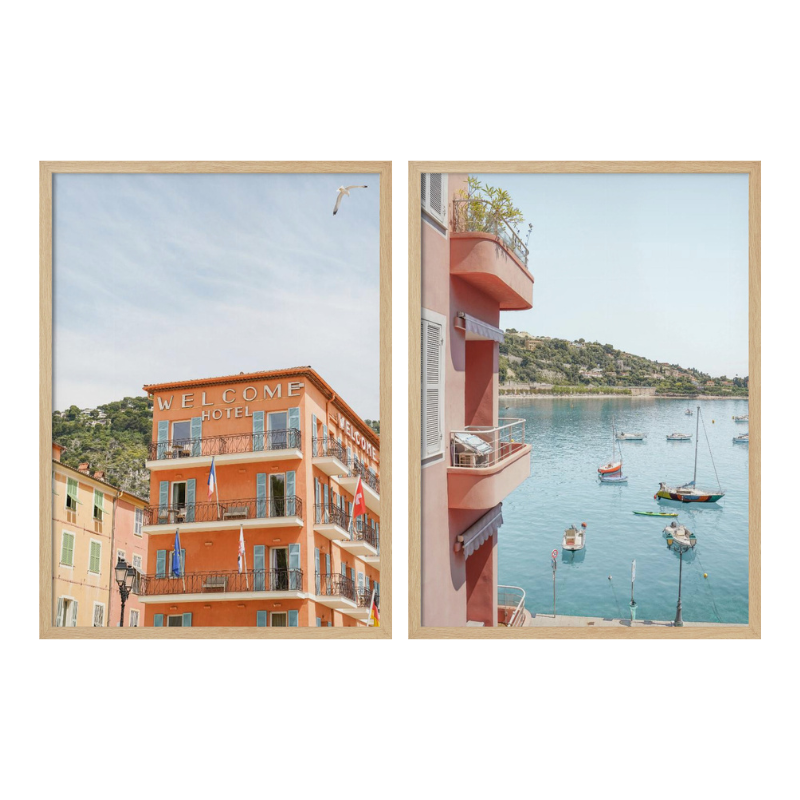 Set de cuadros "French Riviera Glow"