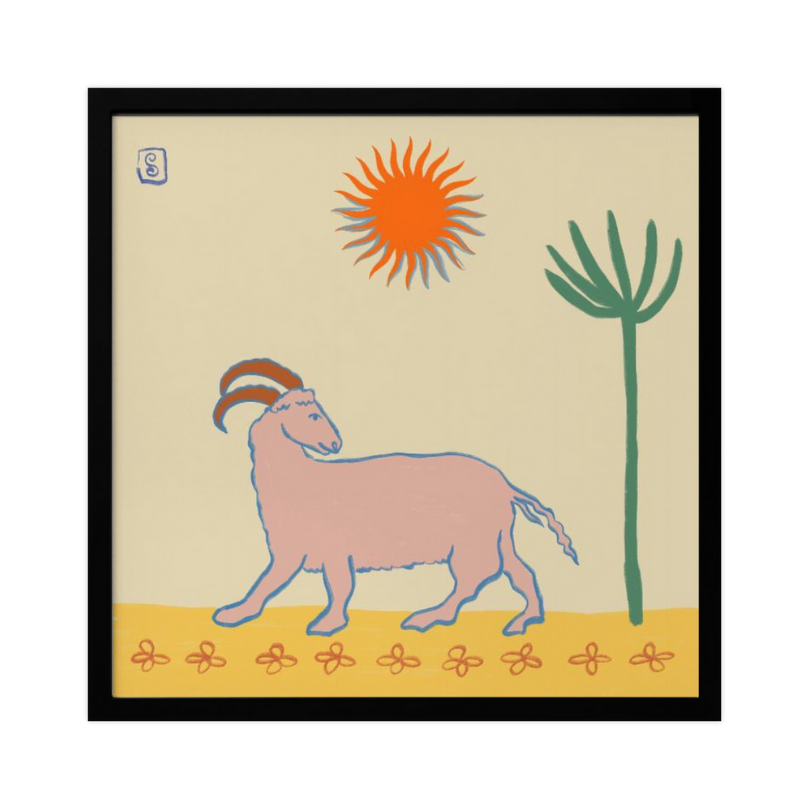 Cuadro "Stylized Pink Goat"