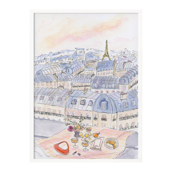 Cuadro "Parisian Rooftop Picnic With Eiffel Tower Views"