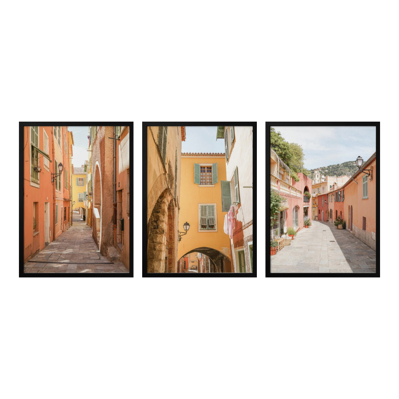 Set de cuadros "Pastel Riviera Streets"