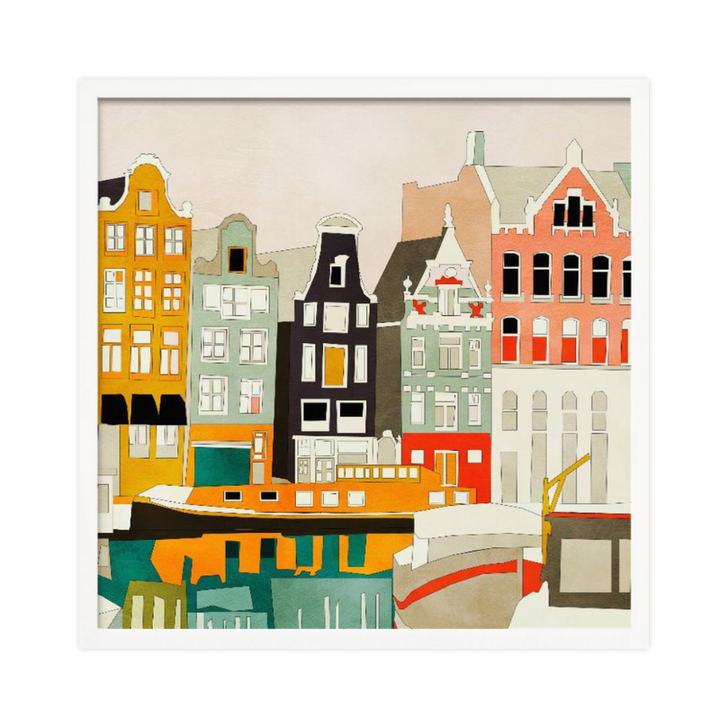 Cuadro "Amsterdam houses with ships"