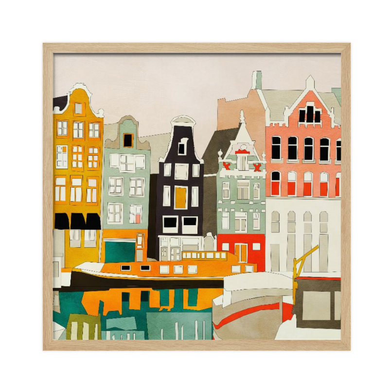 Cuadro "Amsterdam houses with ships"