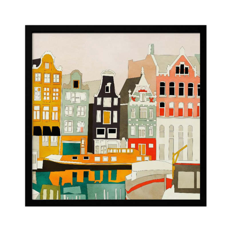 Cuadro "Amsterdam houses with ships"