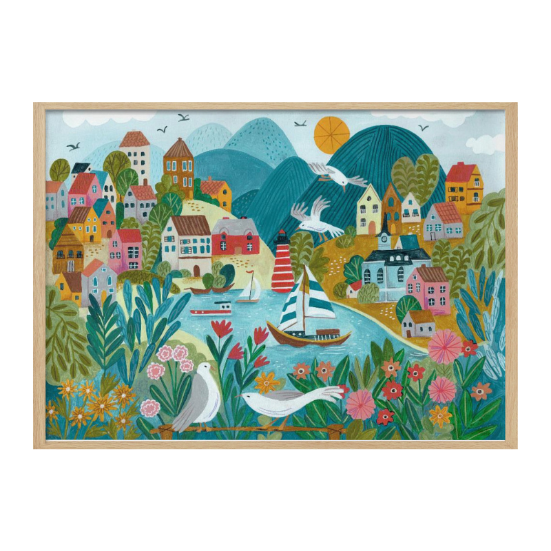 Cuadro "Coastal Village"