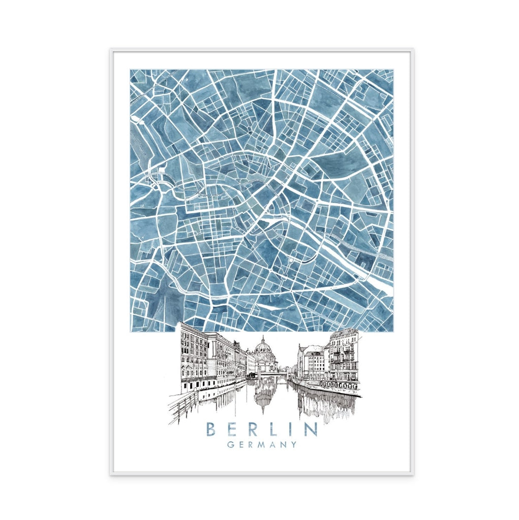 Cuadro "Berlin Blue Watercolor"