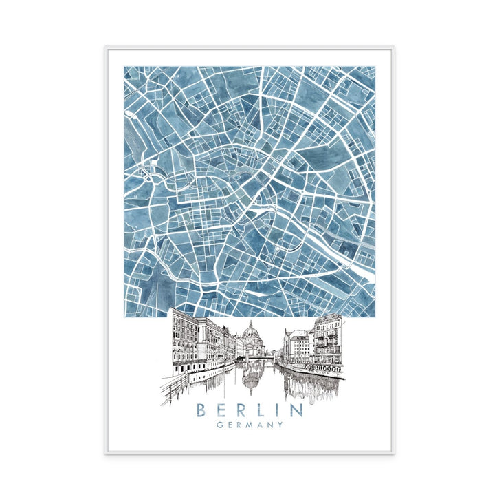 Cuadro "Berlin Blue Watercolor"