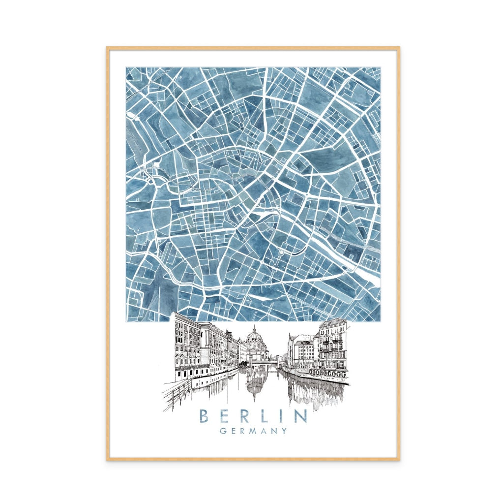 Cuadro "Berlin Blue Watercolor"
