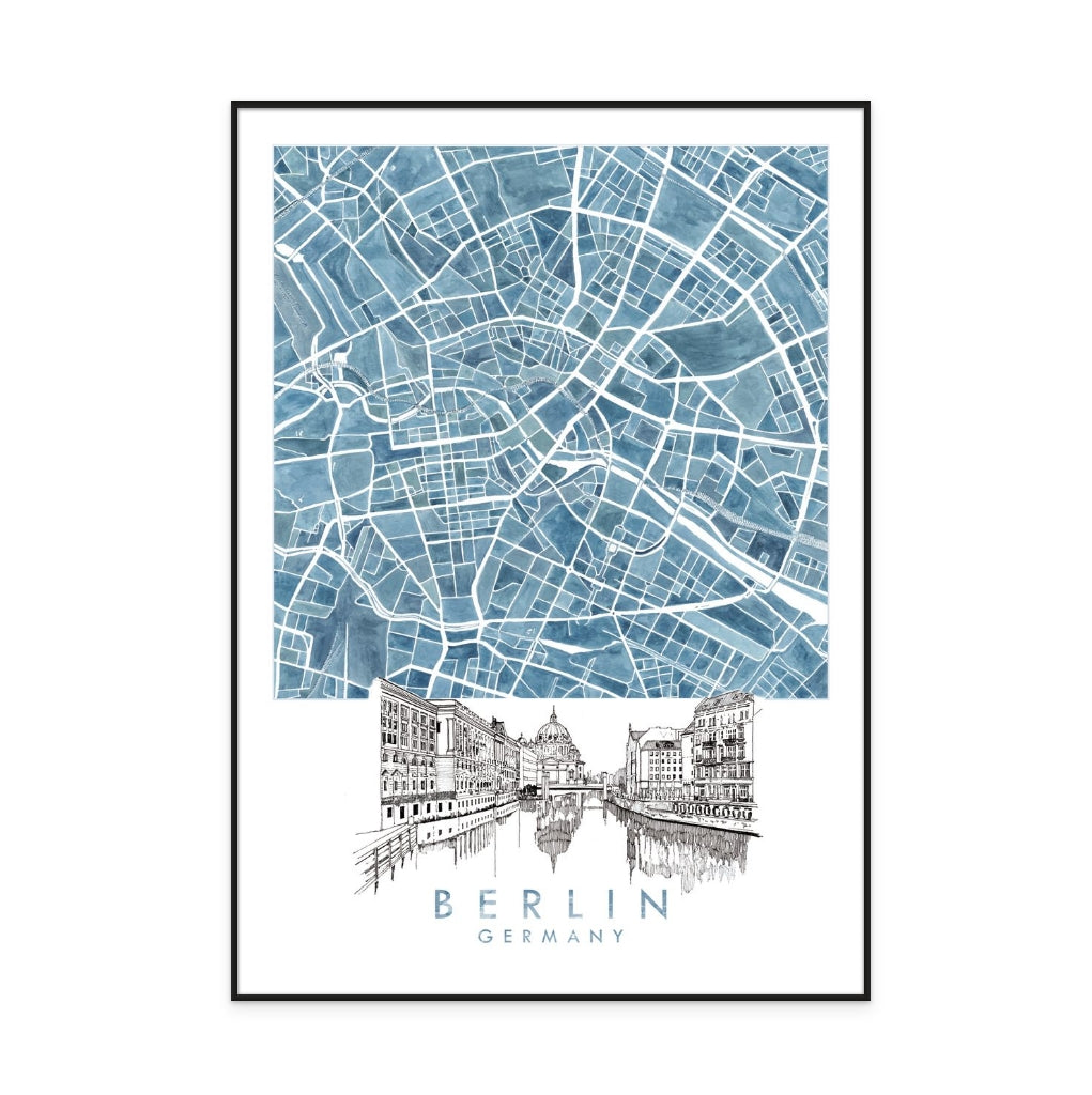 Cuadro "Berlin Blue Watercolor"