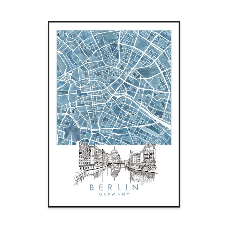Cuadro "Berlin Blue Watercolor"