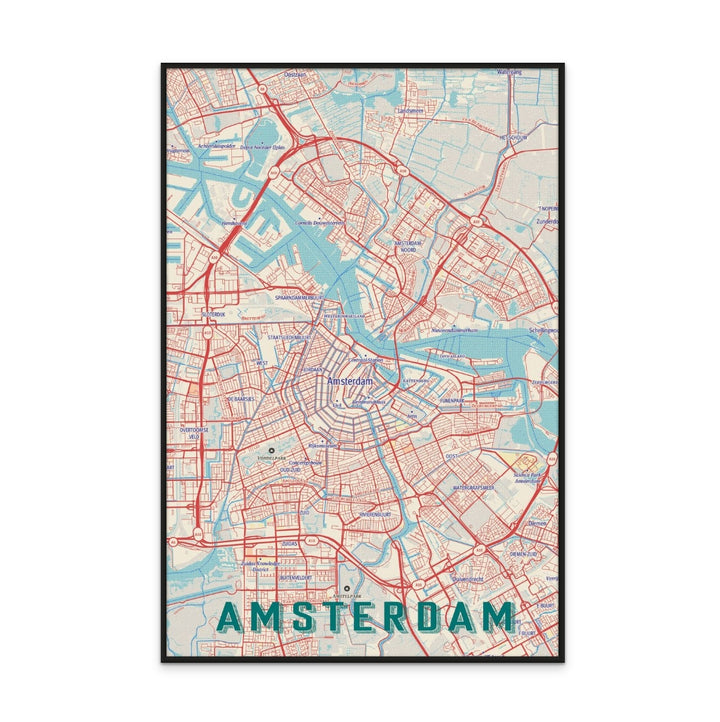 Cuadro "Retro Map Amsterdam"
