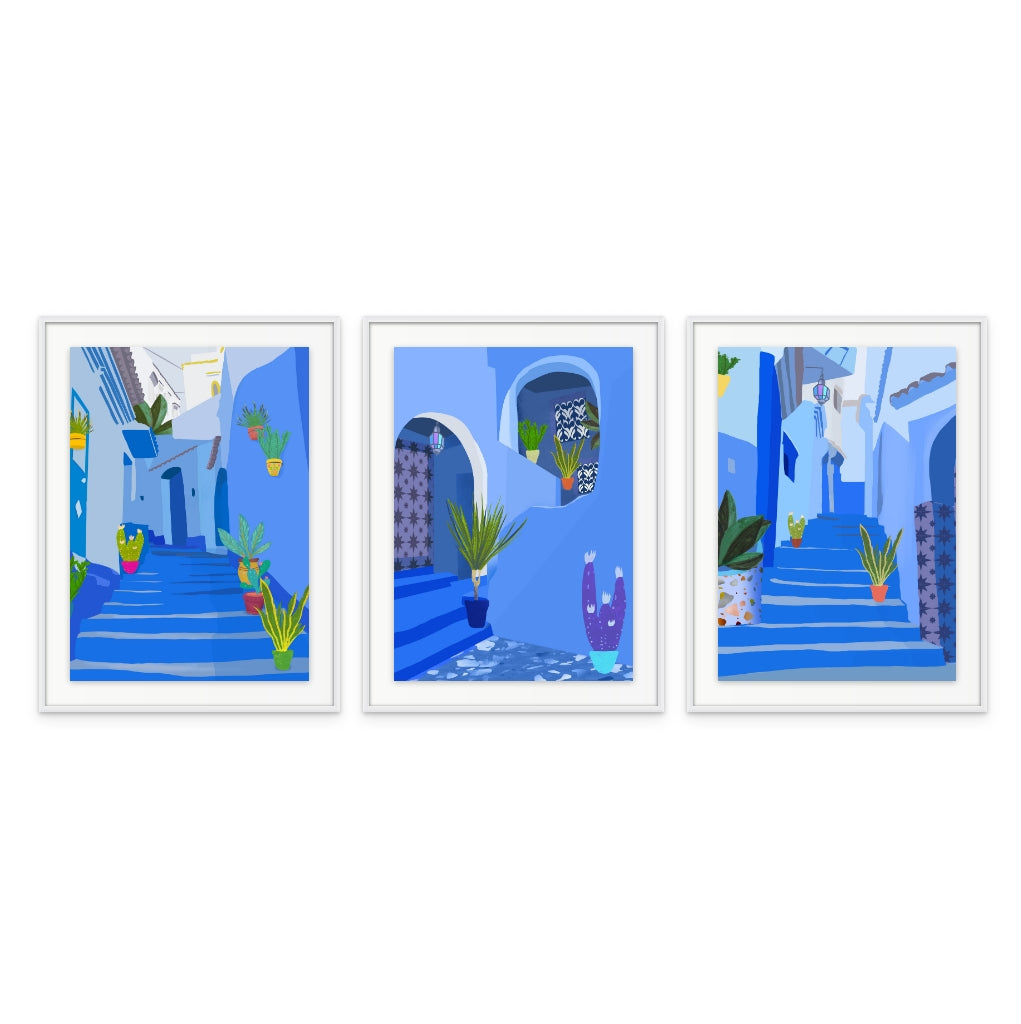Set de cuadros "Blue city"