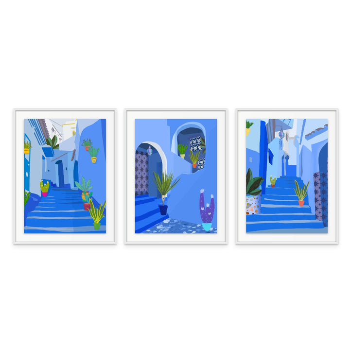 Set de cuadros "Blue city"