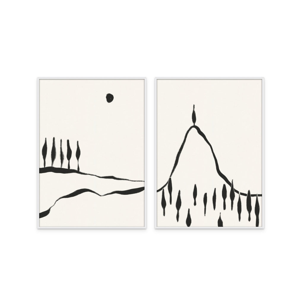 Set de cuadros "Minimal Line Landscape"