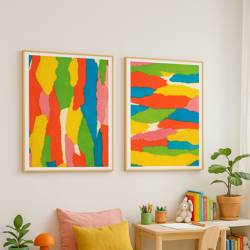 Set de cuadros "Colorful Paper Collage"