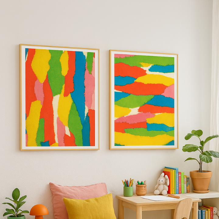 Set de cuadros "Colorful Paper Collage"