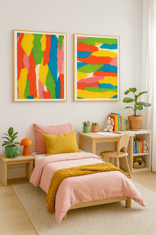 Set de cuadros "Colorful Paper Collage"