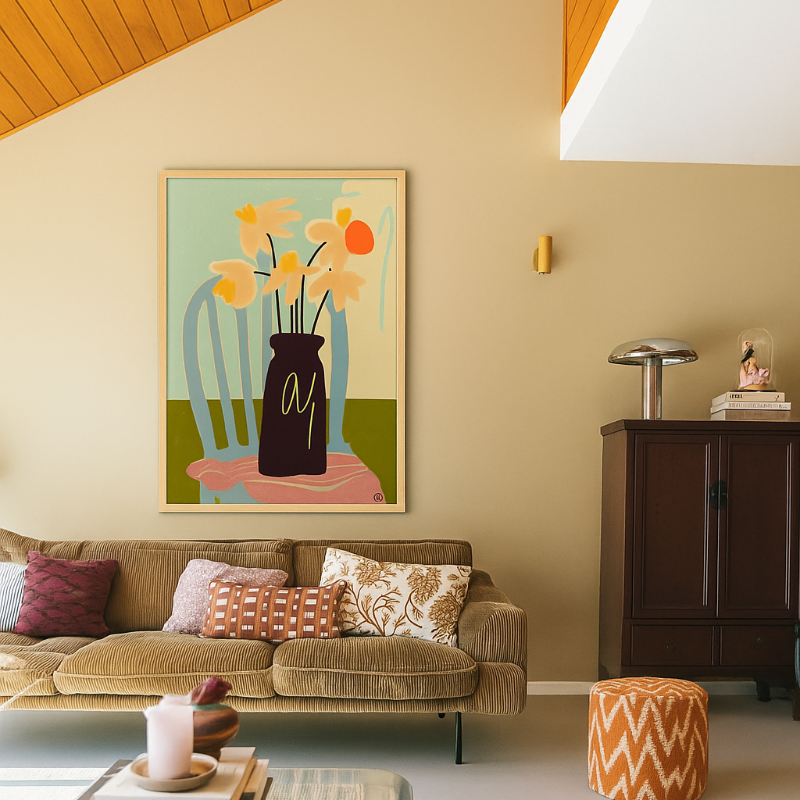 Cuadro "Minimalist Still Life With Flowers"