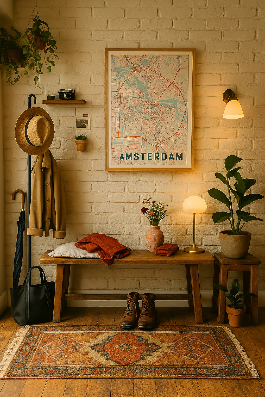 Cuadro "Retro Map Amsterdam"