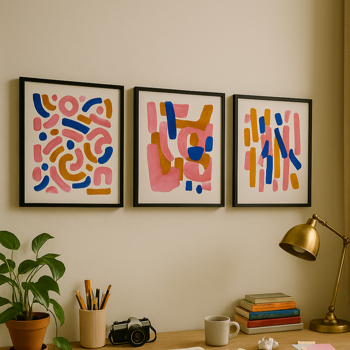 Set de cuadros "Pink Motion"