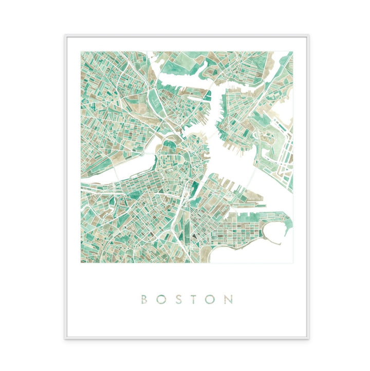 Cuadro "Boston Green Watercolor"