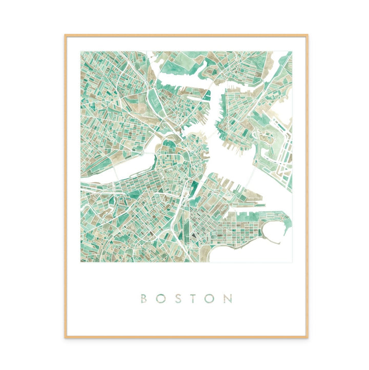 Cuadro "Boston Green Watercolor"