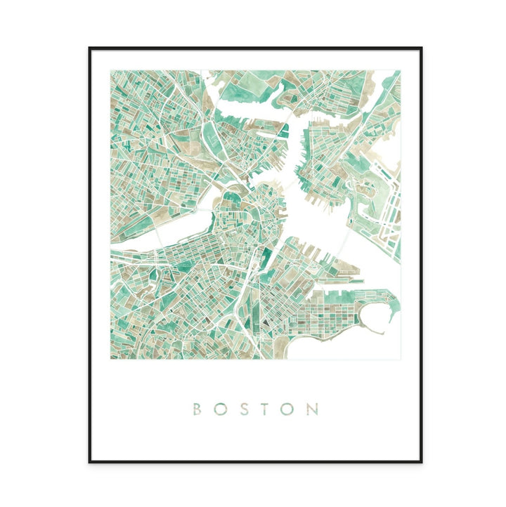 Cuadro "Boston Green Watercolor"
