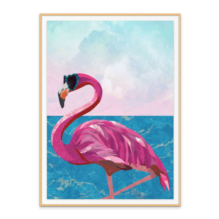 Cuadro "Flamingo goes to the beach"