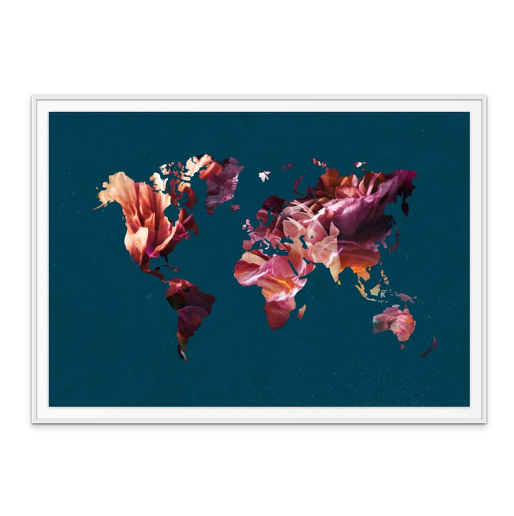 Cuadro "World Map Flowers"