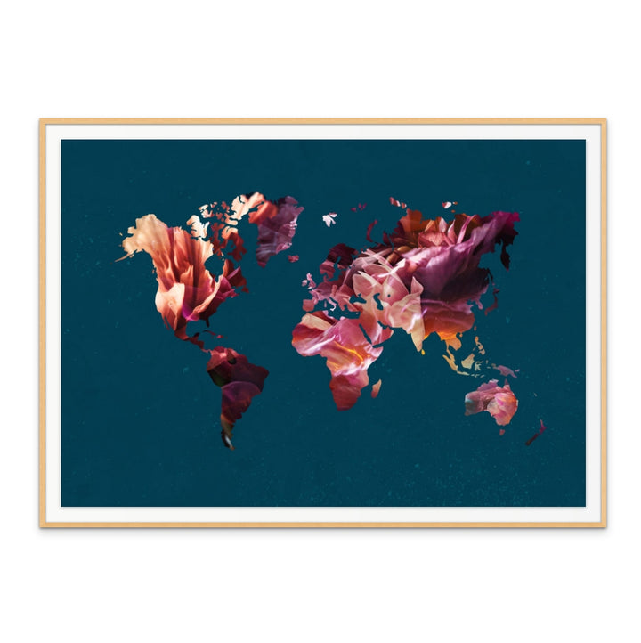 Cuadro "World Map Flowers"